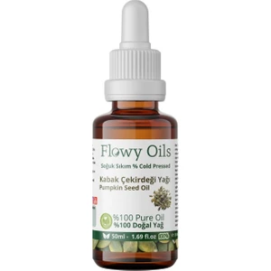 Flowy Oils Kabak Çekirdeği Yağı %100 Doğal Bitkisel Sabit Yağ Pumpkin Seed Oil 50 ml