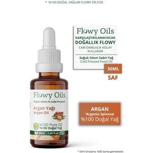 Flowy Oils Argan Yağı %100 Doğal Bitkisel Sabit Yağ Argan Oil 50 ml
