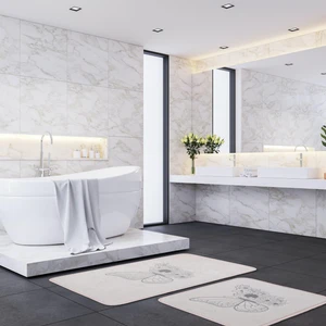 Kelebek Desen 2'li Banyo Paspas Takımı