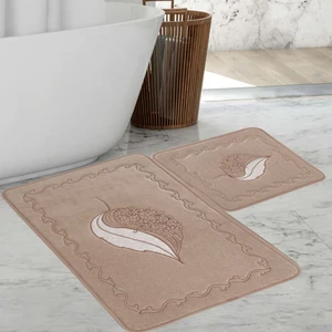 Yaprak Desen 2li Banyo Paspas Takımı