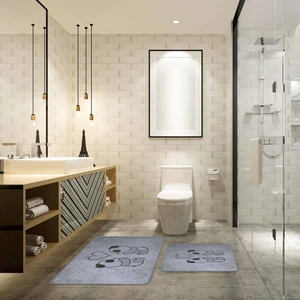 Panda Desen 2li Banyo Paspas Takımı