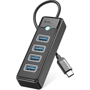 Type-C To 4 Portlu Usb3.0 5gbps Çoklu USB Bağlantı Noktası Çoklayıcı Hub, 15CM, Siyah, PW4U-C3-015-BK