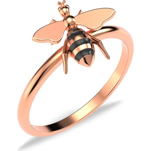 İndigo Takı Mineli Arı Rose Gümüş Yüzük