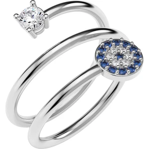 İndigo Takı Tek Taş Nazar Akordiyon Beyaz Gümüş Yüzük