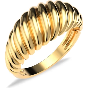 İndigo Takı Sade Burgu Desenli Altın Kaplama Gümüş Yüzük