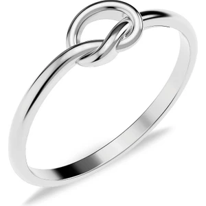 İndigo Takı Minimalist Kördüğüm Beyaz Gümüş Yüzük