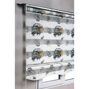 Bizden Perde Etekli Beşiktaş Taraftar Kartal Desenli Genç Odası Zebra Stor Güneşlik Perdeler