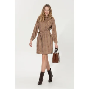 U.S. Polo Assn. Kadın Camel Dokuma Elbise 50253651-VR015