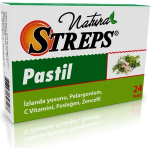 Natura Streps İzlanda Yosunu, Pelargonium, C Vit. Fesleğen, Zencefil 24 Pastil