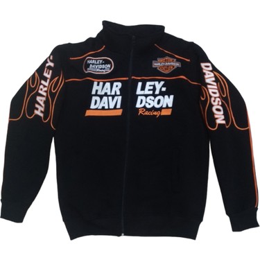 ムック　Harley-Davidson HOGジャケット ブラック Harley Davidson Erkek Büyük Beden Sweat Ceket Siyah Uzun Fiyatı