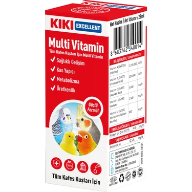 Kiki Excellent Kuş Multi Vitamin 25 Ml.