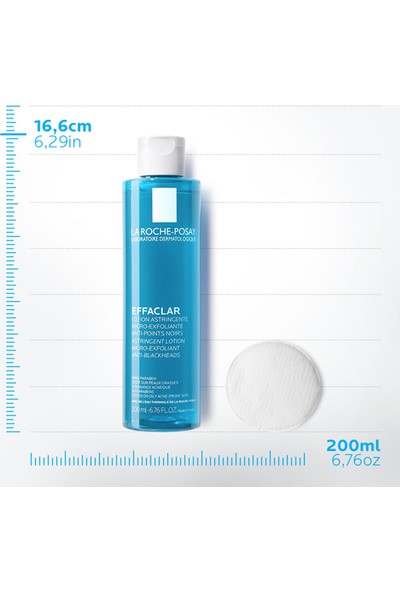 La Roche-Posay Effaclar Tonik Mikro Soyucu Yağlı/Akneye Eğilim Gösteren Ciltler Ciltler Gözenek Sıkılaştırıcı 200Ml