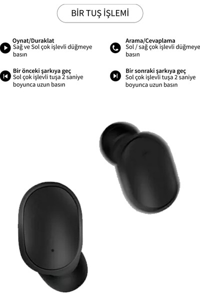 Deilmi Dots E6s Universal 5.3 HD Ses Çift Mikrofon Extra Bass Powerbank Kutu Bluetooth Siyah Ae6s Kablosuz Kulaklık