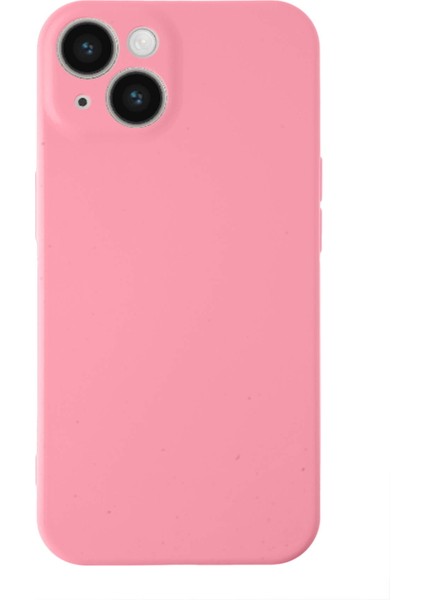 Caseworld Apple iPhone 14 Plus Kapak Içi Kadife Kamera Korumalı Lansman Silikon Kılıf - Pembe