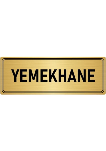 Metal Yönlendirme Levhası Departman Kapı Isimliği Yemekhane 5x20 cm Altın Renk