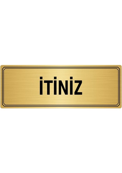 Metal Yönlendirme Levhası Departman Kapı Isimliği Itiniz 10x20 cm Altın Renk