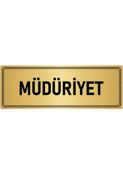 Metal Yönlendirme Levhası Departman Kapı Isimliği Müdüriyet 10x20 cm Altın Renk