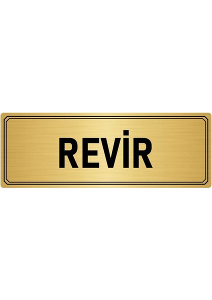 Metal Yönlendirme Levhası Departman Kapı Isimliği Revir 7x20 cm Altın Renk