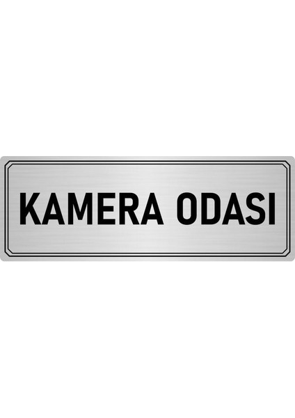 Metal Yönlendirme Levhası Departman Kapı Isimliği Kamera Odası 5x20 cm Gümüş Renk