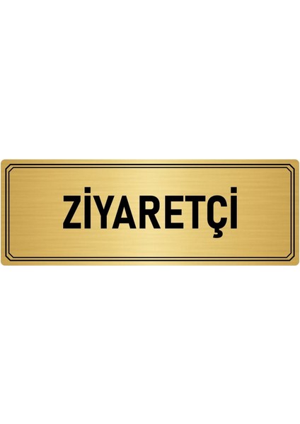 Metal Yönlendirme Levhası Departman Kapı Isimliği Ziyaretçi 7x20 cm Altın Renk