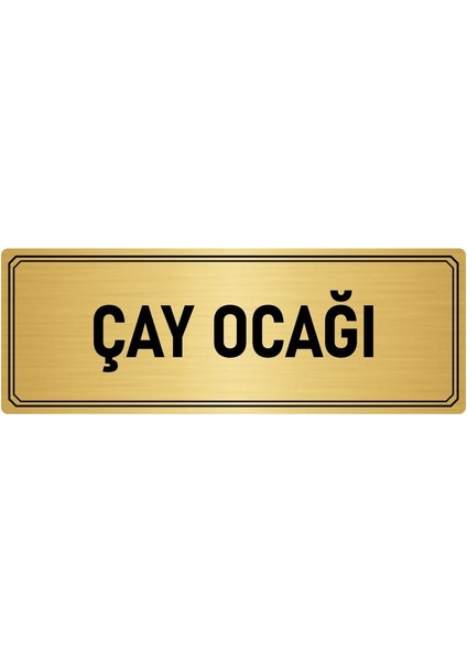 Metal Yönlendirme Levhası Departman Kapı Isimliği Çay Ocağı 5x20 cm Altın Renk