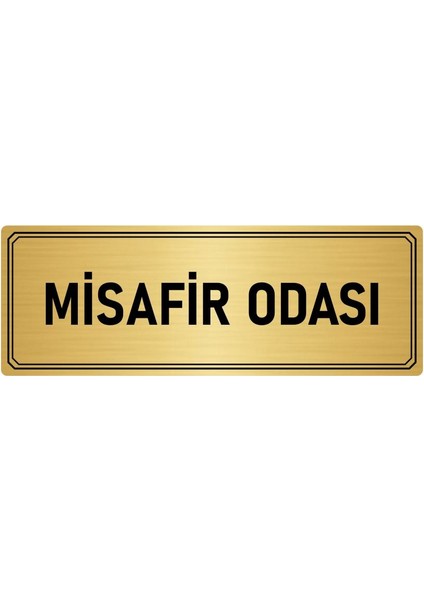 Metal Yönlendirme Levhası Departman Kapı Isimliği Misafir Odası 10x20 cm Altın Renk