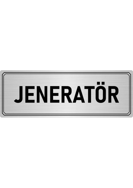 Metal Yönlendirme Levhası Departman Kapı Isimliği Jeneratör 7x20 cm Gümüş Renk