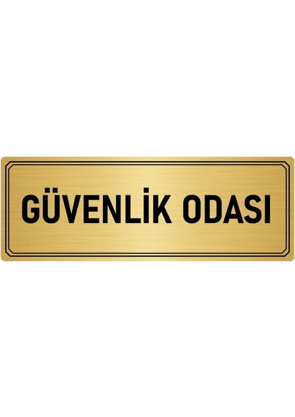 Metal Yönlendirme Levhası Departman Kapı Isimliği Güvenlik Odası 10x20 cm Altın Renk