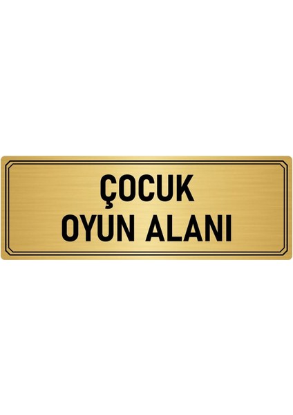Metal Yönlendirme Levhası Departman Kapı Isimliği Çocuk Oyun Alanı 7x20 cm Altın Renk