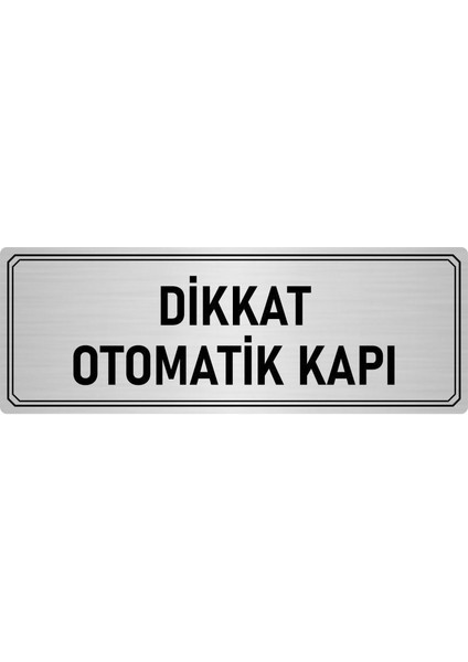 Metal Yönlendirme Levhası Departman Kapı Isimliği Otomatik Kapı 7x20 cm Gümüş Renk