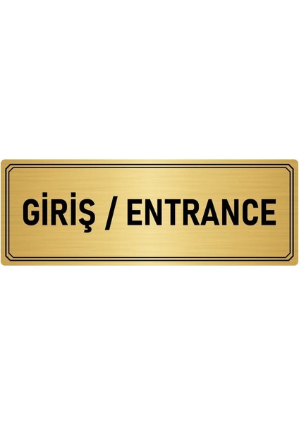 Metal Yönlendirme Levhası Departman Kapı Isimliği Giriş 5x20 cm Altın Renk