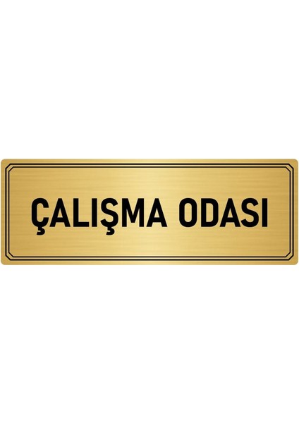 Metal Yönlendirme Levhası Departman Kapı Isimliği Çalışma Odası 10x20 cm Altın Renk