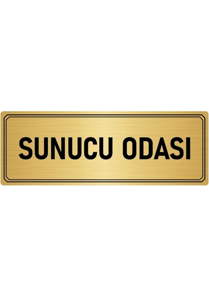 Metal Yönlendirme Levhası Departman Kapı Isimliği Sunucu Odası 10x20 cm Altın Renk