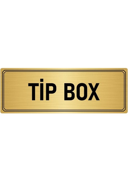 Metal Yönlendirme Levhası Departman Kapı Isimliği Tip Box 5x20 cm Altın Renk