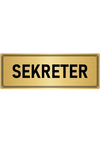 Metal Yönlendirme Levhası Departman Kapı Isimliği Sekreter 7x20 cm Altın Renk