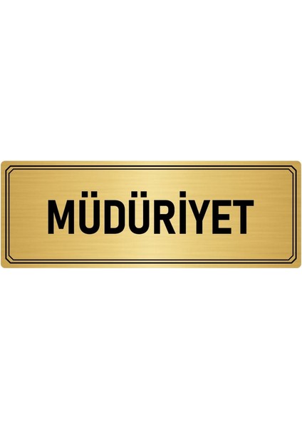 Metal Yönlendirme Levhası Departman Kapı Isimliği Müdüriyet 5x20 cm Altın Renk