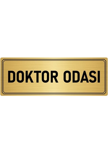 Metal Yönlendirme Levhası Departman Kapı Isimliği Doktor Odası 10x20 cm Altın Renk