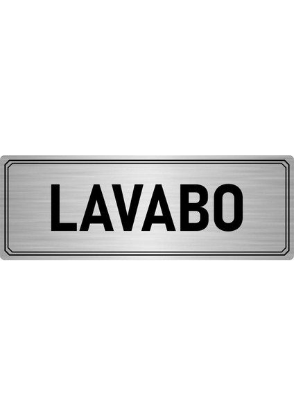 Metal Yönlendirme Levhası Departman Kapı Isimliği Lavabo 5x20 cm Gümüş Renk