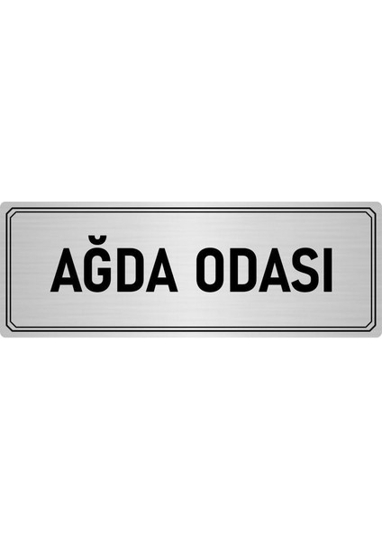 Metal Yönlendirme Levhası Departman Kapı Isimliği Ağda Odası 5x20 cm Gümüş Renk