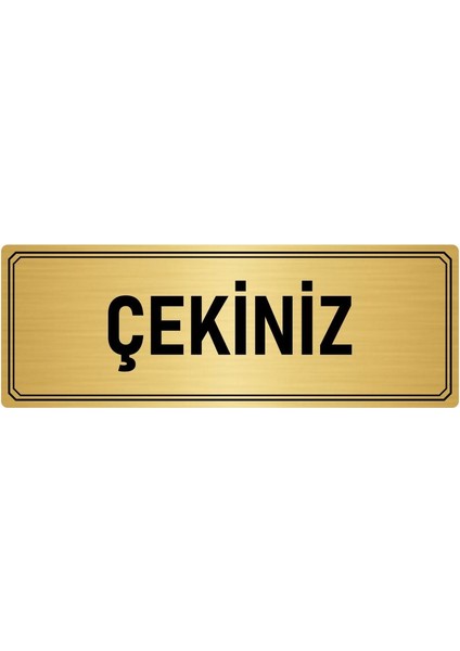 Metal Yönlendirme Levhası Departman Kapı Isimliği Çekiniz 10x20 cm Altın Renk