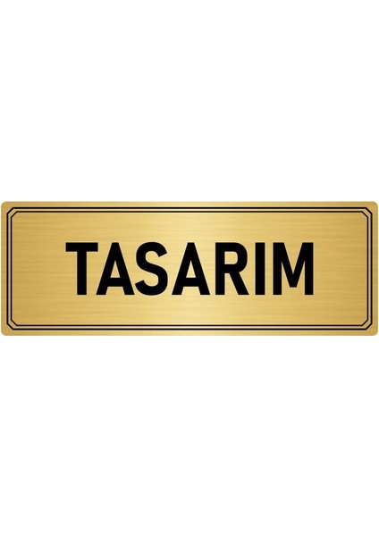 Metal Yönlendirme Levhası Departman Kapı Isimliği Tasarım 10x20 cm Altın Renk