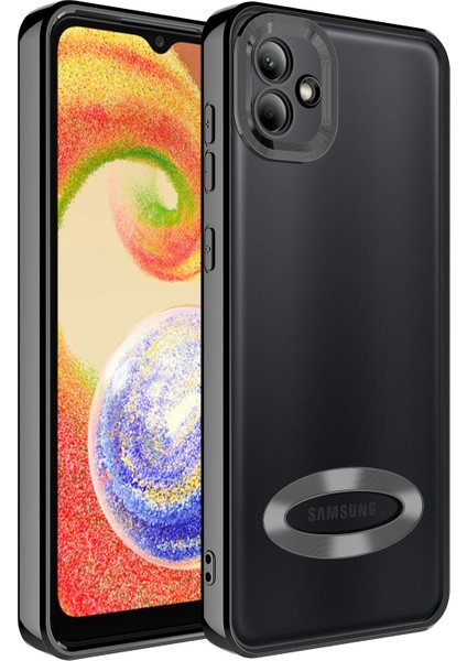 Samsung Galaxy A04 Kılıf Renkli Kenarlı Parlak Logo Açık Omega Silikon