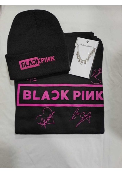 Blackpink Sweatshirt Bere Kolye Kombin
