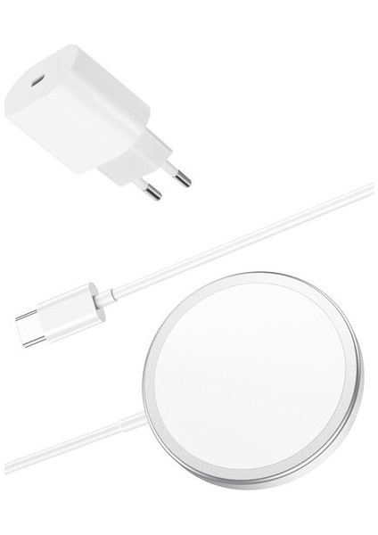 Iphone 11SERI / 12 Serı /  13 Serı /14 -15 Serı  Uyumlu  Kablosuz Magsafe Manyetik Şarj ve 15W Adaptör Seti