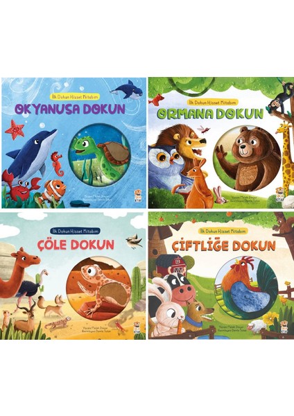 Ilk Dokun Hisset Kitabım Serisi 4'lü Set / Okyanusa + Ormana + Çöle + Çiftliğe Dokun