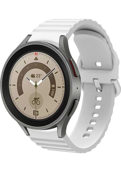 Samsung Galaxy Watch 4 40-42-44-46 mm Watch 5 40 -44-Pro 45 mm Tam Uyumlu Çizgili 20 mm Kordon