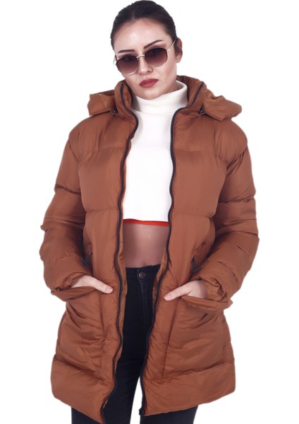 Kadın Mont AHTA1370 Şişme Çıkabilen Kapüşon Bel Bağlam modelleri