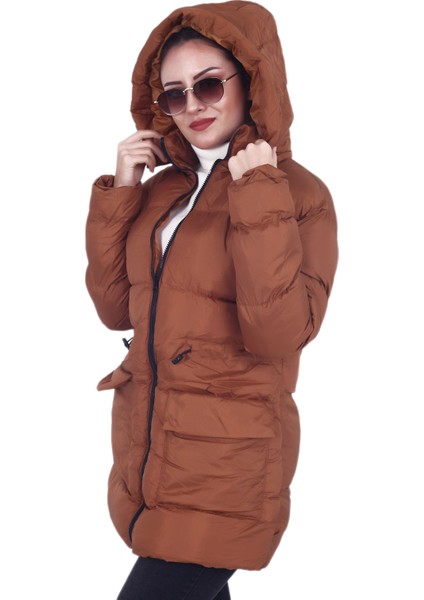 Kadın Mont AHTA1370 Şişme Çıkabilen Kapüşon Bel Bağlam fırsatları