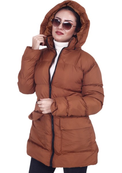 Kadın Mont AHTA1370 Şişme Çıkabilen Kapüşon Bel Bağlam indirimleri