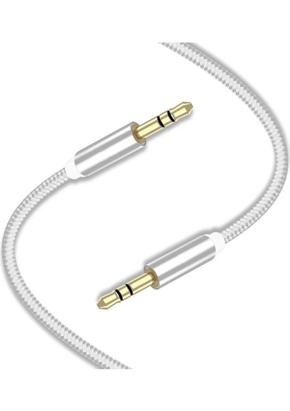 Aux 3.5mm Jack Girişli Örgü Ses Aktarım Kablosu Telefon Hoparlör Araç Aksesuarı